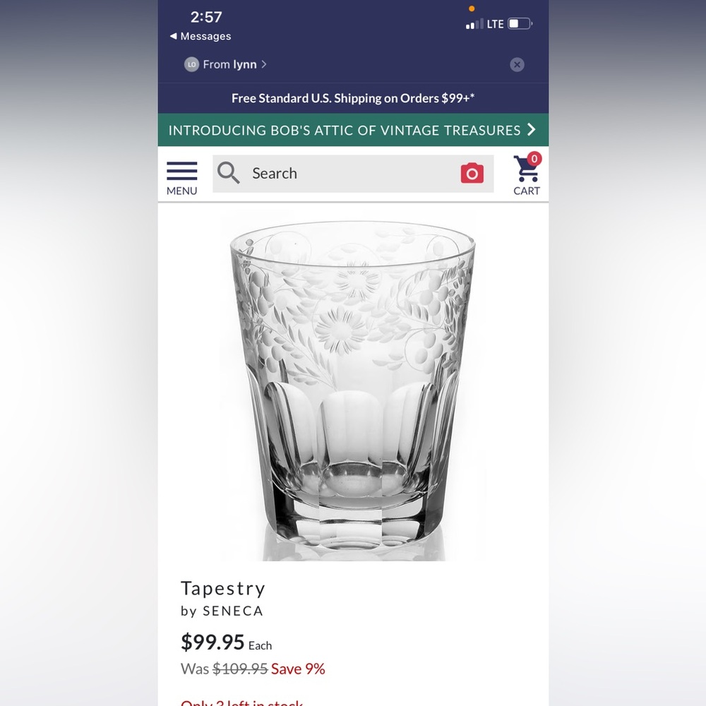 Seneca Blown Glass ‘Tapestry’ Set Of 2